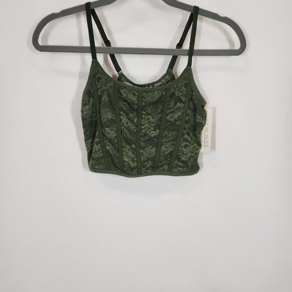 NWT Colsie Women's 80's Lace Brami in Green size XS‎ - Picture 2 of 9